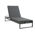 Letto Sdraio Regolabile in Alluminio con Cuscino Grigio