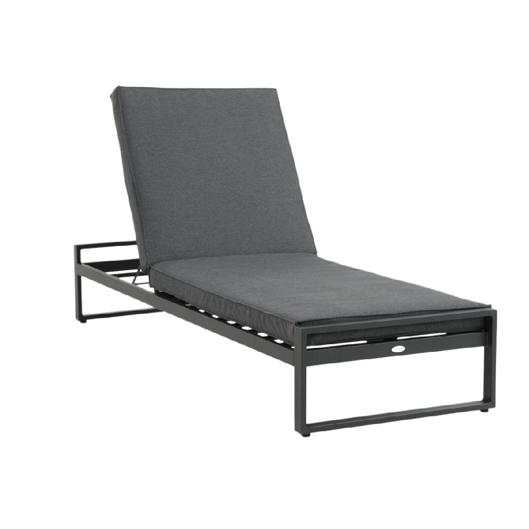 Letto Sdraio Regolabile in Alluminio con Cuscino Grigio