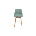 SGABELLO MODERNO IN TESSUTO VERDE CON STRUTTURA IN LEGNO