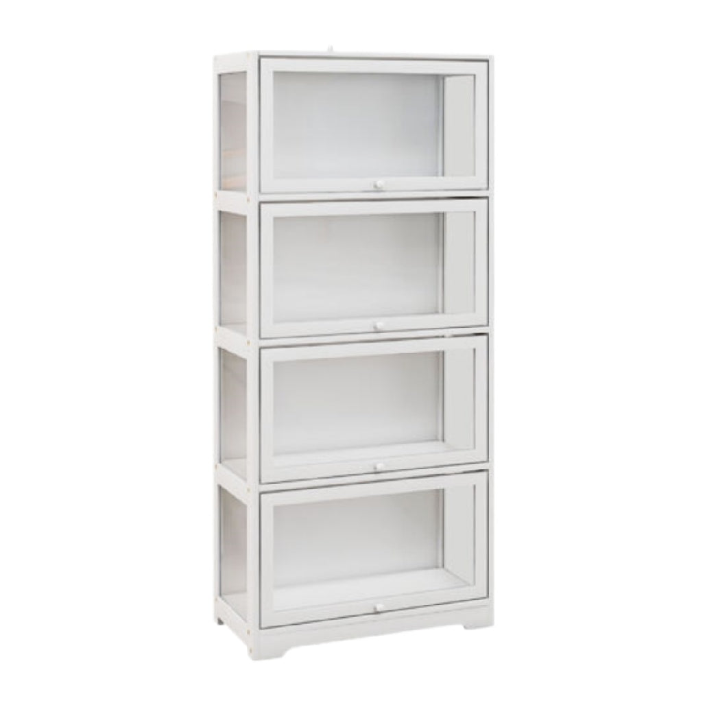 Scaffale in Legno Bianco con Vetrina: Eleganza e Funzionalità